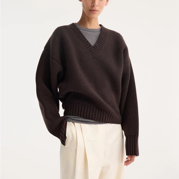 Róhe Sweaters - NEW WITH TAGS! Rohe V Neck Brown Sweater